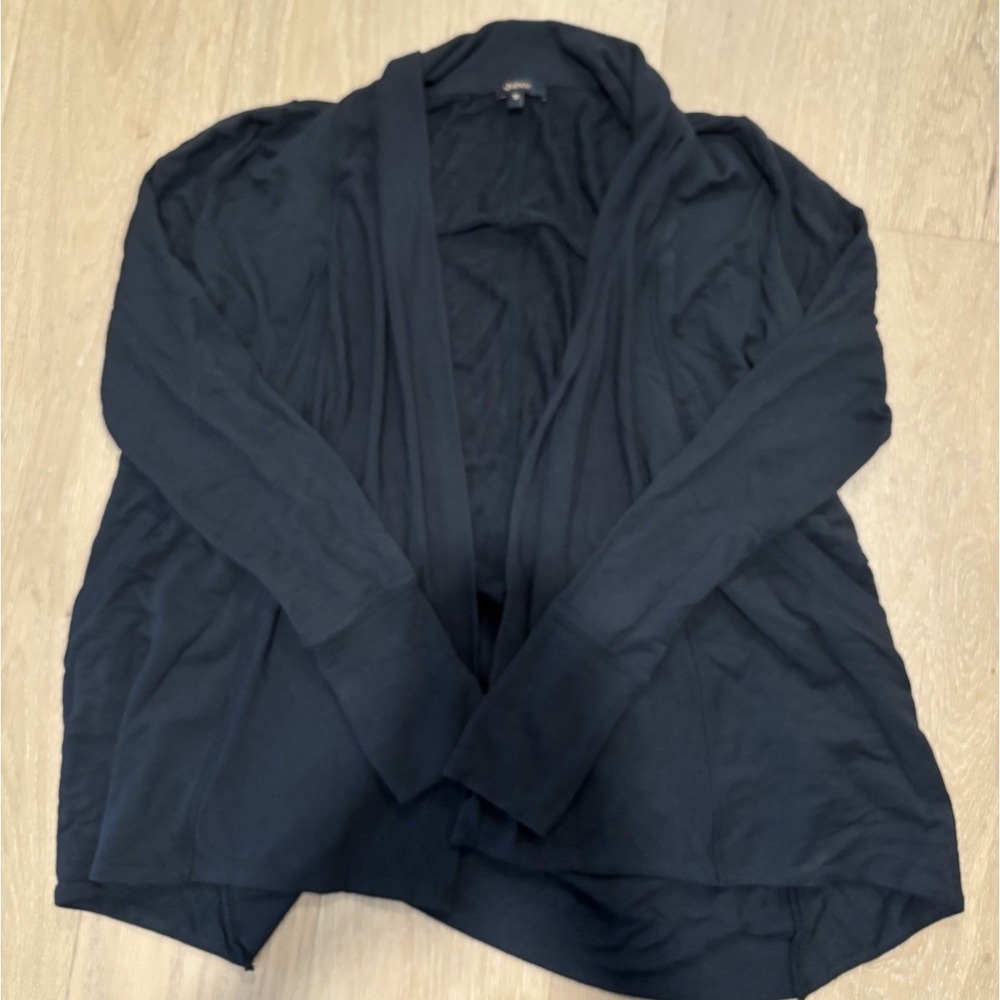 Quince Women Open Cardigan Sweater Black Small Long Sleeve
